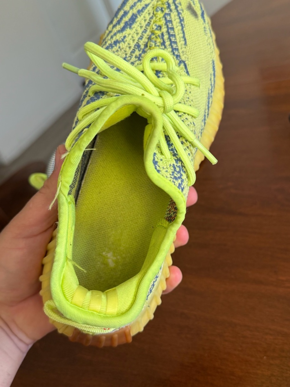 adidas Yeezy Boost 350 V2 Low Semi-Frozen Yellow Size 7.5 No Box “STAINED” - Picture 10 of 12